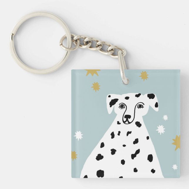 Porte-clefs Sympa Chien Dalmatien Illustration Abstraite (Devant)