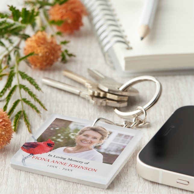 Porte-clefs Sympathie Cardinale En Mémoire Amoureuse Photo (Devant Droit)