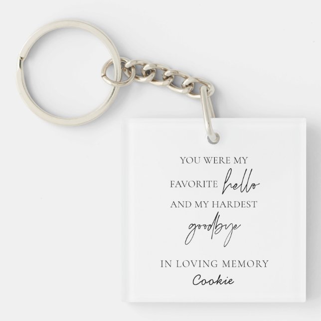 Porte-clefs Sympathie simple moderne Photo Pet Memorial (Devant)