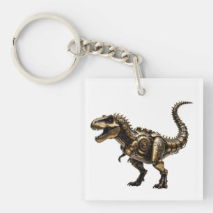 Porte-clefs T-Rex Mech Steampunk – Bête Dino en laiton