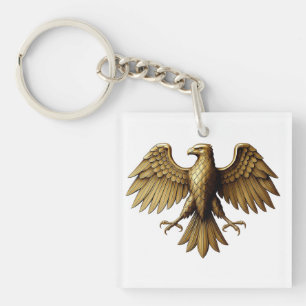Porte-clefs T-shirt d'aigle doré Graphe d'oiseaux majestueux