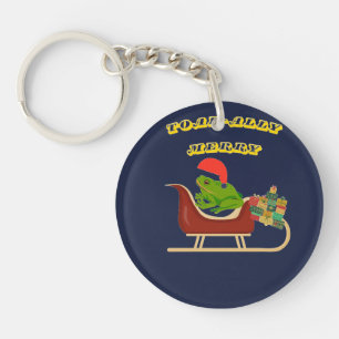 Porte-clefs T-shirt de Noël grenouille totalement joyeuse