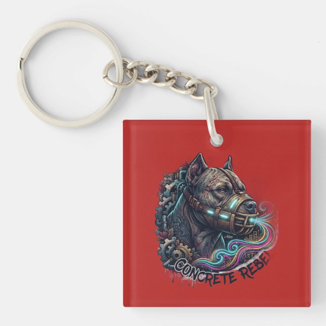 Porte-clefs T-Shirt Graffiti Pitbull Concrete Rebel (Devant)