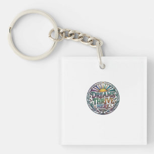 Porte-clefs T-Shirt Inspirant Les Rêves se Réalisent Ici