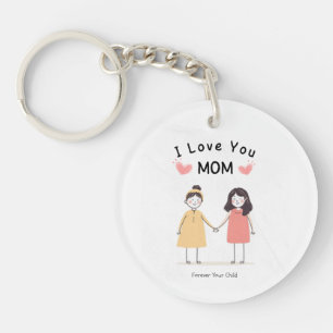 Porte-clefs T-shirt "Je t'aime Maman".Cadeau mignon pour la fê