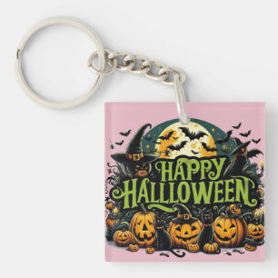 Porte-clefs T-shirt Joyeux Halloween Citrouilles