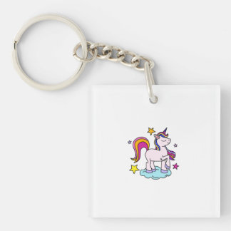 Porte-clefs T-shirt Licorne Pastel Mignon pour Enfants