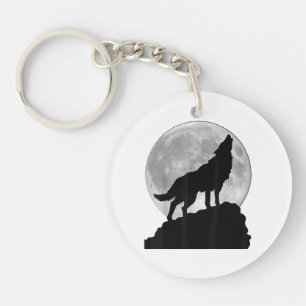 Porte-clefs T Shirt Loup sous la lumière de la lune - Chien to