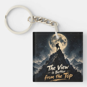 Porte-clefs T-Shirt Lune d'escalade de montagne motivationnel
