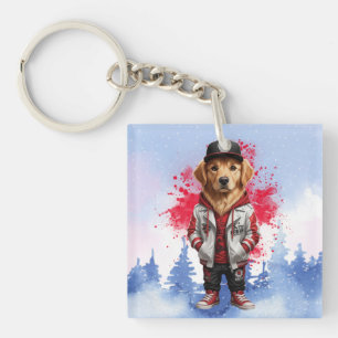 Porte-clefs T-shirt mode pour Golden Retriever mignon