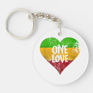 Porte-clefs T-Shirt One Love Rastafari Jamaïque Rétro Vintage 