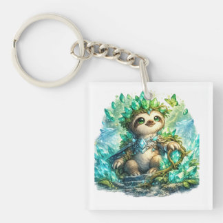 Porte-clefs T-shirt pour femme Paresseux de cristal mignon | F