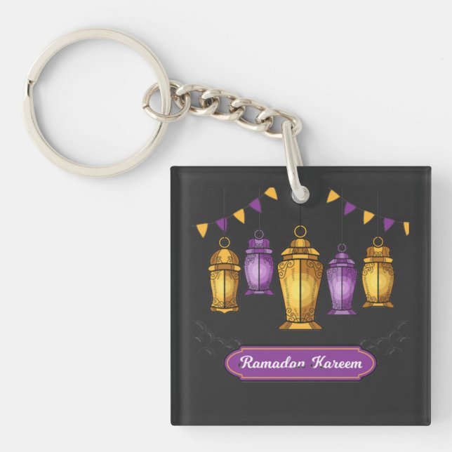 Porte-clefs T-Shirt Ramadan Kareem dessiné à la main (Devant)