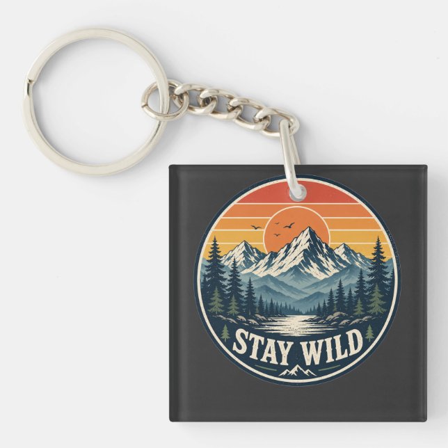 Porte-clefs T-Shirt restez sauvage (Devant)