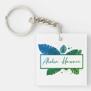 Porte-clefs T-shirt vert Aloha Hawaii