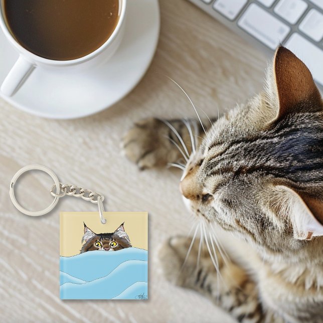 Porte-clefs Tabby Chat Pékin Bleu Drôle (Créateur téléchargé)
