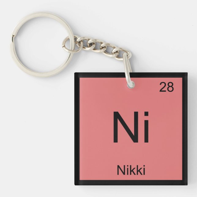 Porte-clefs Tableau périodique de l'élément de chimie de Nikki (Devant)