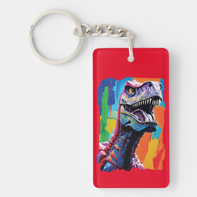 Porte-clefs Tableau Portrait D'Un Tyrannosaurus Rex | T-Rex (Devant)