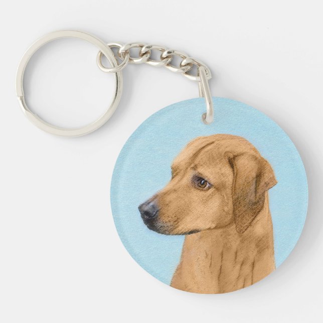 Porte-clefs Tableau Rhodesian Ridgeback - Art Chien original (Devant)