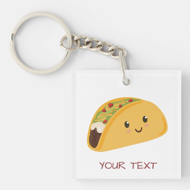 Porte-clefs Taco-accès personnalisé par taco mignon de Kawaii (Devant)