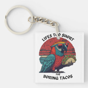 Porte-clefs Taco Lover Cadeau Retro Perroquet épicé Lifes Trop