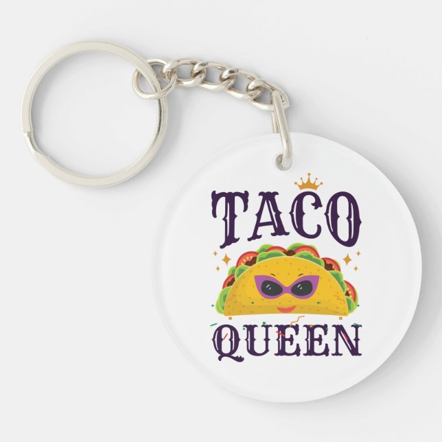 Porte-clefs Taco Queen Love Tacos Femmes (Devant)