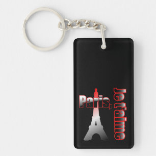 Porte-clefs T'aime Paris de Je avec Tour Eiffel