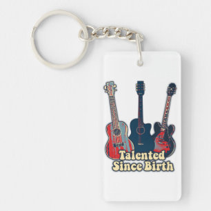 Porte-clefs Talentueux depuis la naissance. guitares rétro col