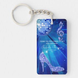 Porte-clefs Talons scintillants Boule disco bleue Anniversaire