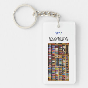 Porte-clefs Tant de livres Citation Amoureux des Livres, Nom P