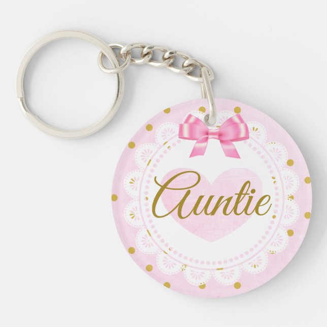 Porte-clefs Tante | FAIRE-PART DE NAISSANCE | Ultrasons (Devant)