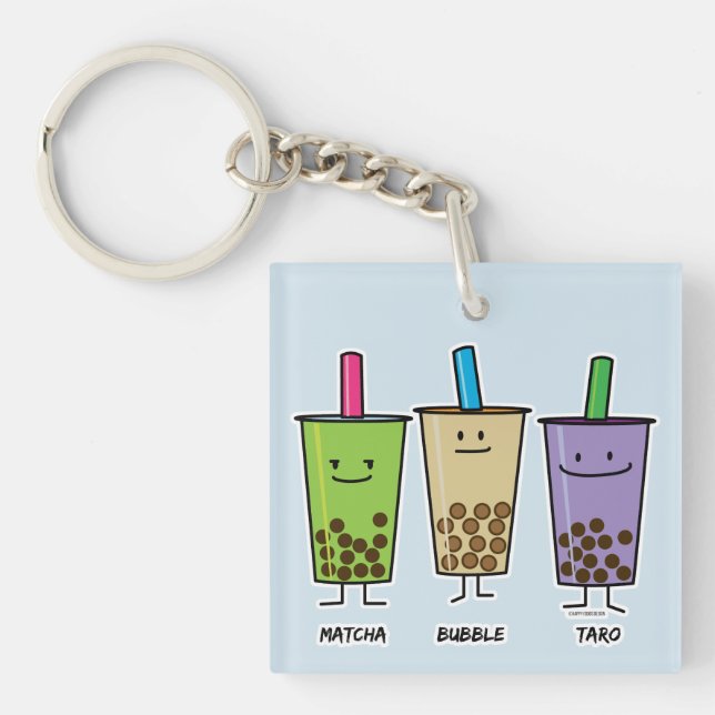 Porte-clefs Tapioca Japa de taro de lait de boissons de vert (Devant)