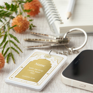 Porte-clefs Tapis de prière personnalisé, cadeau islamique or 