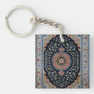 Porte-clefs Tapis Kilim Ancien Oriental Bleu Beau