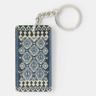 Porte-clefs Tapis persan turc oriental bleu