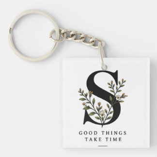 Porte-clefs Tapisserie Monogramme S Floral - Les Belles Choses