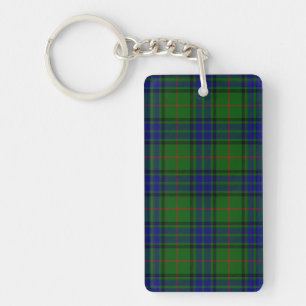Porte-clefs tartan bleu vert Lauder à carreaux