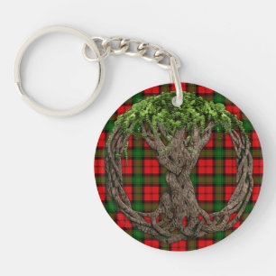 Porte-clefs Tartan de Kerr de clan et arbre de la vie celtique