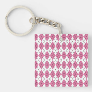 Porte-clefs Tartan des années 70 rose