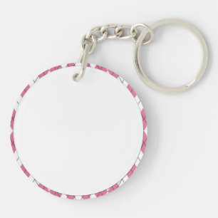 Porte-clefs Tartan des années 70 rose