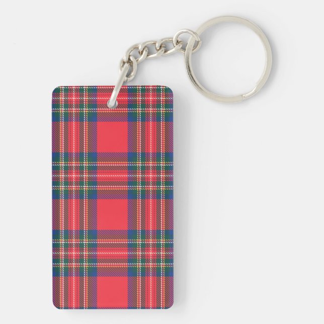 Porte-clefs Tartan Plaid Red Classic Festive Noël (Dos)