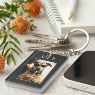 Porte-clefs Tasse de café avec photo de compagnie personnalisé