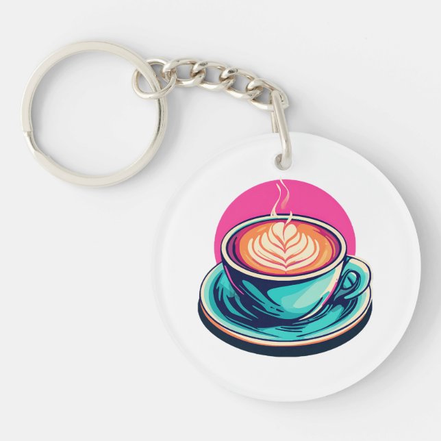 Porte-clefs Tasse de café cappuccino (Devant)