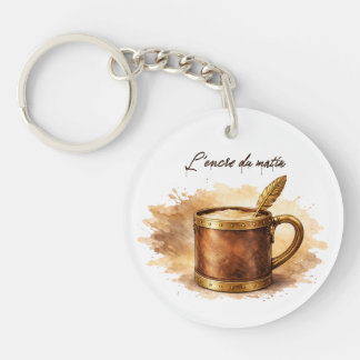 Porte-clefs Tasse l'encre du matin
