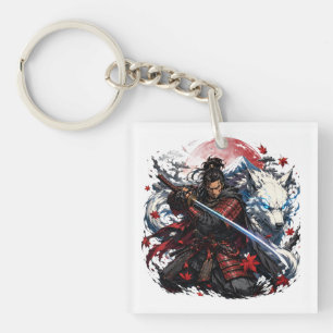 Porte-clefs Tasse Samouraï et Loup Blanc Fant Fantastique du