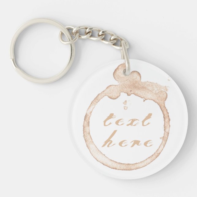 Porte-clefs Tasse tache de café brun blanc (Devant)