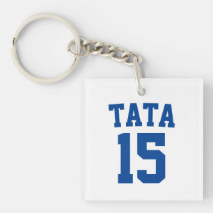 Porte-clefs Tata Serbe Croate Papa Bleu Sport Jersey Numéro