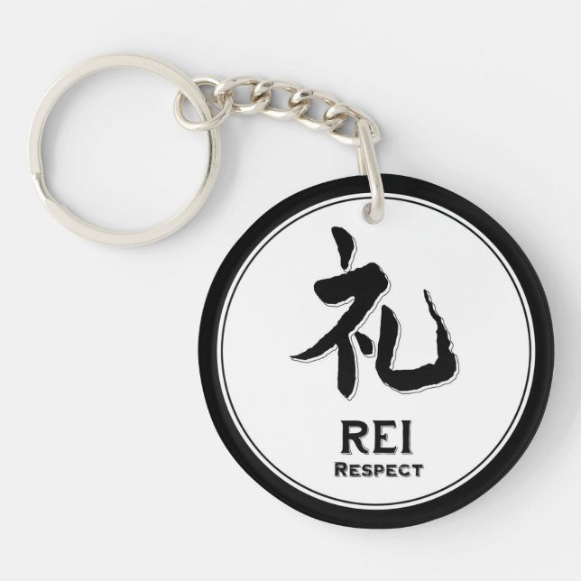 Porte-clefs Tatouage samouraï de kanji de vertu de respect de (Devant)