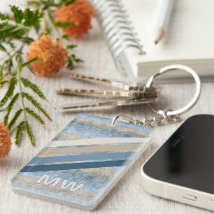 Porte-clefs Taupe gris foncé personnalisé Taupe Brown Retro St