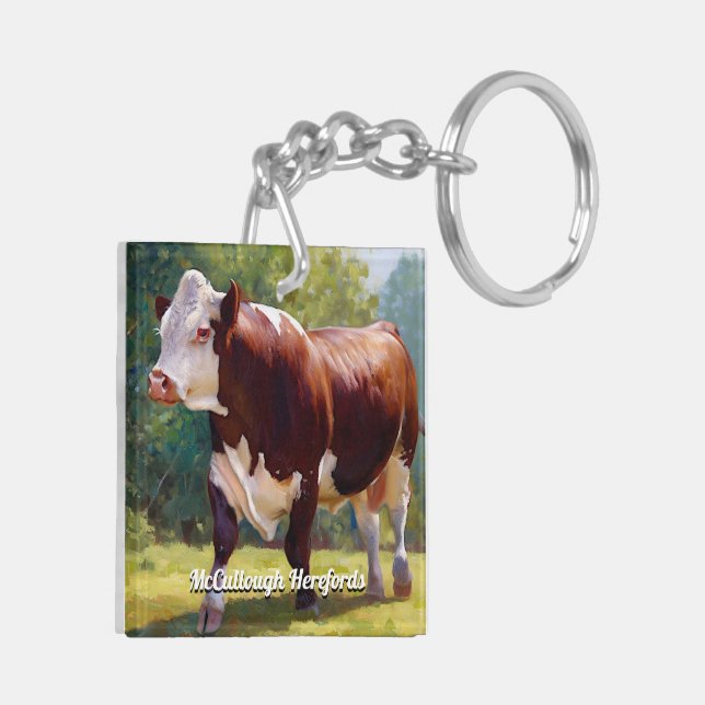 Porte-clefs Taureau Hereford  (Dos gauche)